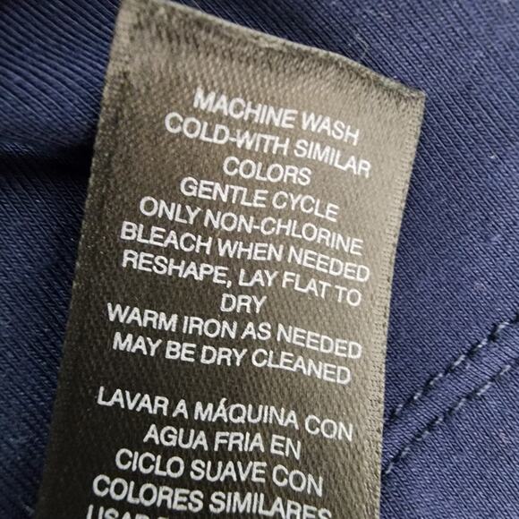 White House Black Market Double Layer Surplice Top Navy Long Sleeves Small Wrap - Picture 8 of 9